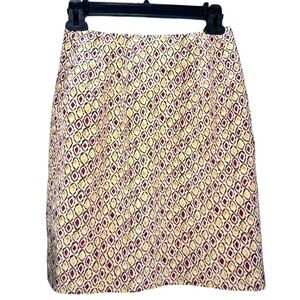 Vintage Charter Club Silk Skirt 2P Petite Geometric Print